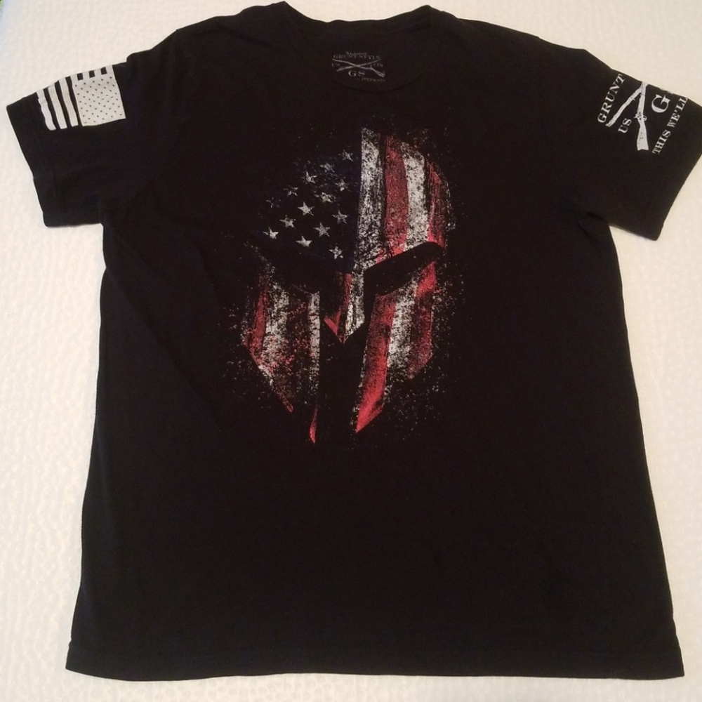 Grunt style black tee shirt